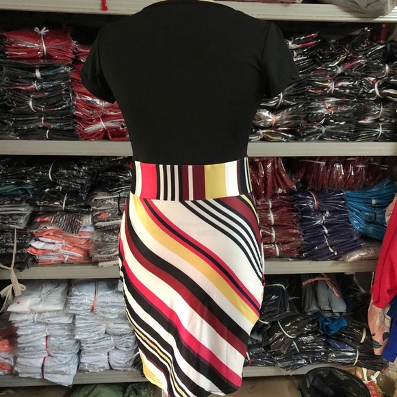 TRENDY SHORT SLEEVE O-NECK BODYCON MIDI DRESS - Picture 5 of 5